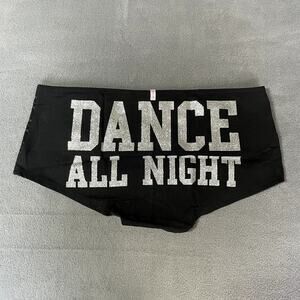 Victorias Secret PINK Low Rise Boy Short Panty Medium Black Dance All Night